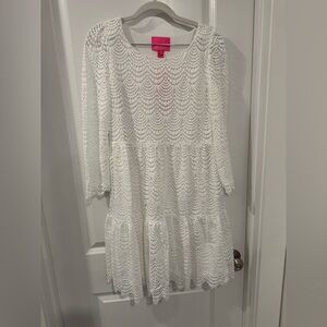 Lilly Pulitzer White Scalloped Lace Dress